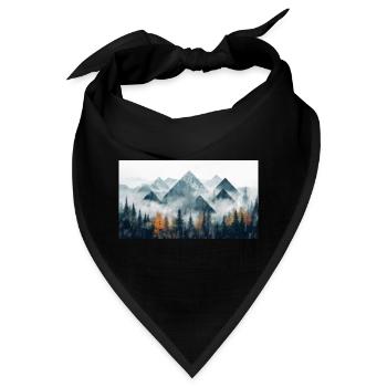 Wald Berge - Bandana - Schwarz - Vorne