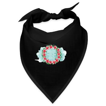 You’re Loved & Enough – Aquarell Blumenkranz - Bandana - Schwarz - Vorne