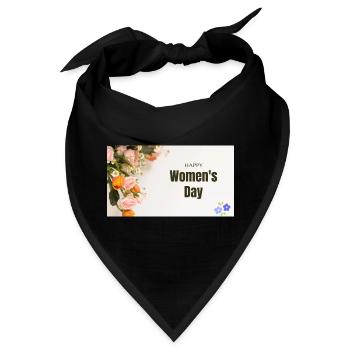 Frohe Blumenrosen zum Frauentag - Bandana - Schwarz - Vorne