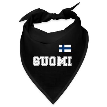 FINNLAND - SUOMI Trikot Look - Flagge auf Brust - Bandana - Schwarz - Vorne
