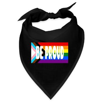 Be Proud Pride Flag Text - Bandana - Schwarz - Vorne