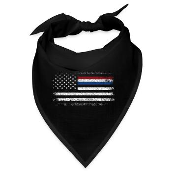 Robuste amerikanische Flagge mit blauem Akzent - Bandana - Schwarz - Vorne