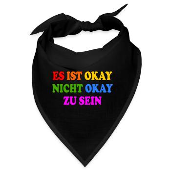 es ist okay nicht okay zu sein - Bandana - Schwarz - Vorne