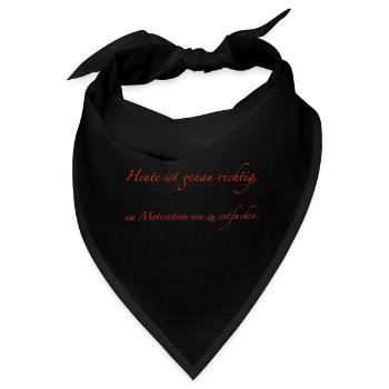 heute ist genau richtig - Bandana - Schwarz - Vorne