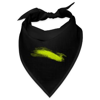 Neon Lime Pinselstrich - Bandana - Schwarz - Vorne