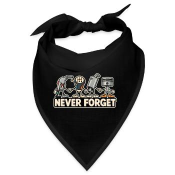 Never Forget – Verbrennungsmotor Auto Retro Design - Bandana - Schwarz - Vorne