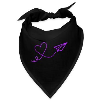 Herzflug Papierflug Illustration - Bandana - Schwarz - Vorne