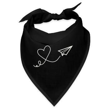 Herzflug Linienkunst - Bandana - Schwarz - Vorne