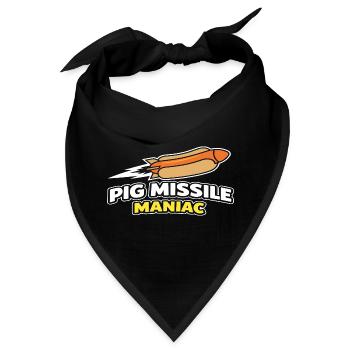 Pig Missile Maniac – lustiges Hotdog-Raketendesign - Bandana - Schwarz - Vorne