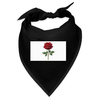 Rote Rose mit Tau-Tropfen - Bandana - Schwarz - Vorne