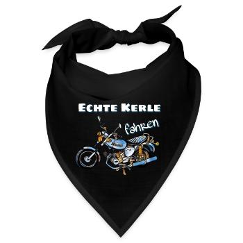 Echte Kerle fahren Simson Moped Nostalgie Mechanik - Bandana - Schwarz - Vorne