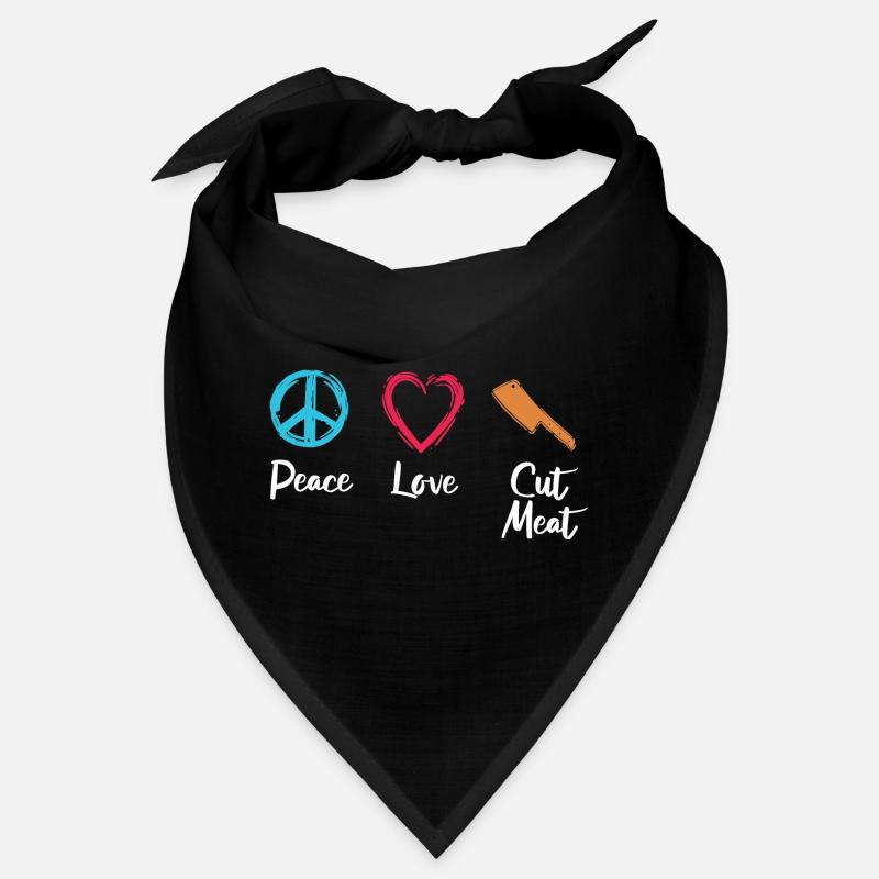 Frieden Liebe Fleisch schneiden Bandana