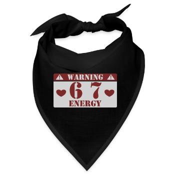 Warnung 6 7 Energie Spaß 67 Nummer 6-7 6 7 Sechs S - Bandana - Schwarz - Vorne