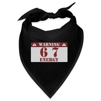 Warnung 6 7 Energie Spaß 67 Nummer 6-7 6 7 Sechs S - Bandana - Schwarz - Vorne