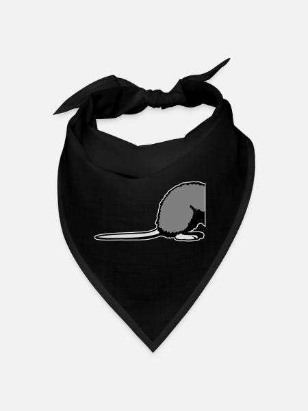 Ratte Rückseite Halb Lustig Schwanz Nagetier Tier - Bandana - Schwarz - Vorne