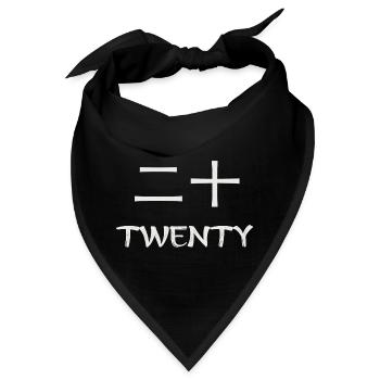 TWENTY - japanisches Geburtstagsshirt - Bandana - Schwarz - Vorne