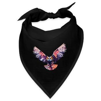 GEOMETRISCHE EULE, ABSTRAKTE EULENKUNST - Bandana - Schwarz - Vorne