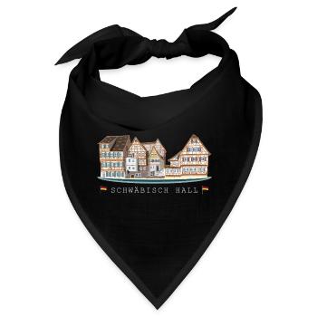 Schwäbisch Hall, Süddeutschland, Zeichnung - Bandana - Schwarz - Vorne