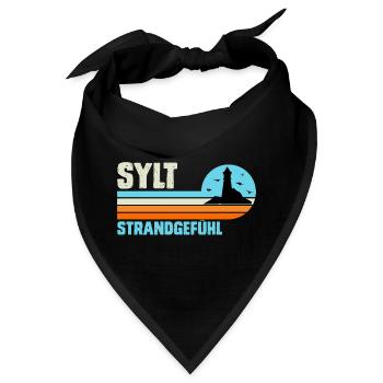 Nordsee Urlaub SYLT STRANDGEFÜHL Lustiges - Bandana - Schwarz - Vorne