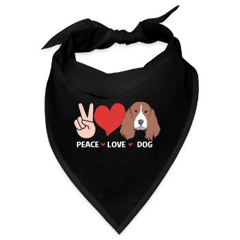 Springer Spaniel Hund - Bandana - Schwarz - Vorne