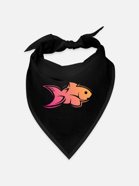 poisson poisson eau couleurs de la mer symbole icône logo - Bandana - noir - Devant