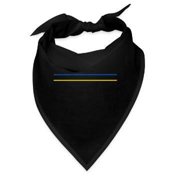 Minimalistisches Ukraine-Design - für Solidarität - Bandana - Schwarz - Vorne