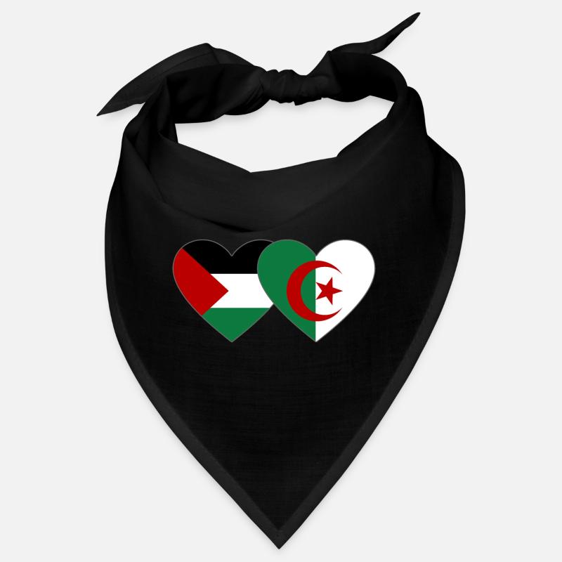 Palestine Algérie Drapeau Coeur Bandana