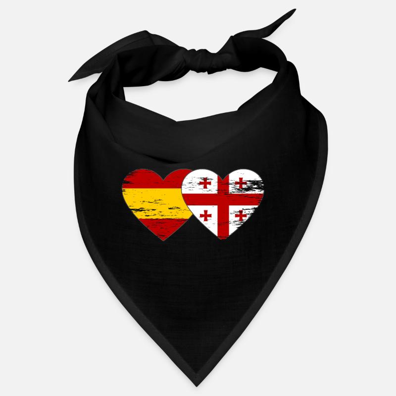 Espagne Géorgie Drapeau Coeur utilisé Bandana