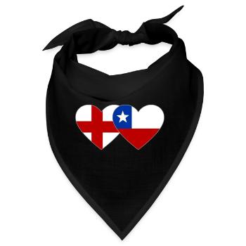 England Chile Flagge Herz - Bandana - Schwarz - Vorne