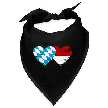 Bayern Monaco Flagge Herz used - Bandana - Schwarz - Vorne