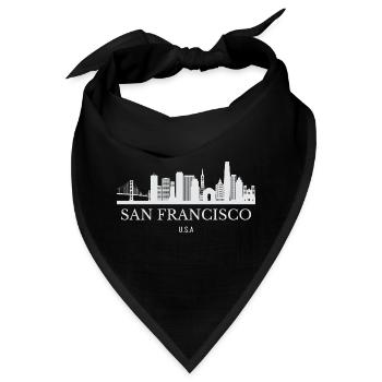 Skyline von San Francisco, San Francisco, USA - Bandana - Schwarz - Vorne