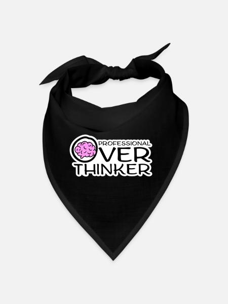 Professional Overthinker Funny Brooding Anxiety Logo - Bandana - black - Front