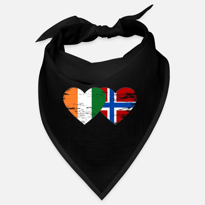 Elfenbeinküste Norwegen Flagge Herz used Bandana