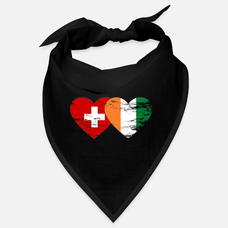 Schweiz Elfenbeinküste Flagge Herz used Bandana