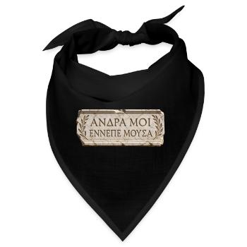 Griechische Inschrift auf Marmorplatte - Bandana - Schwarz - Vorne