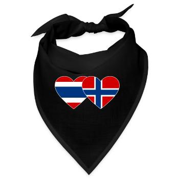 Thailand Norwegen Flagge Herzform - Bandana - Schwarz - Vorne