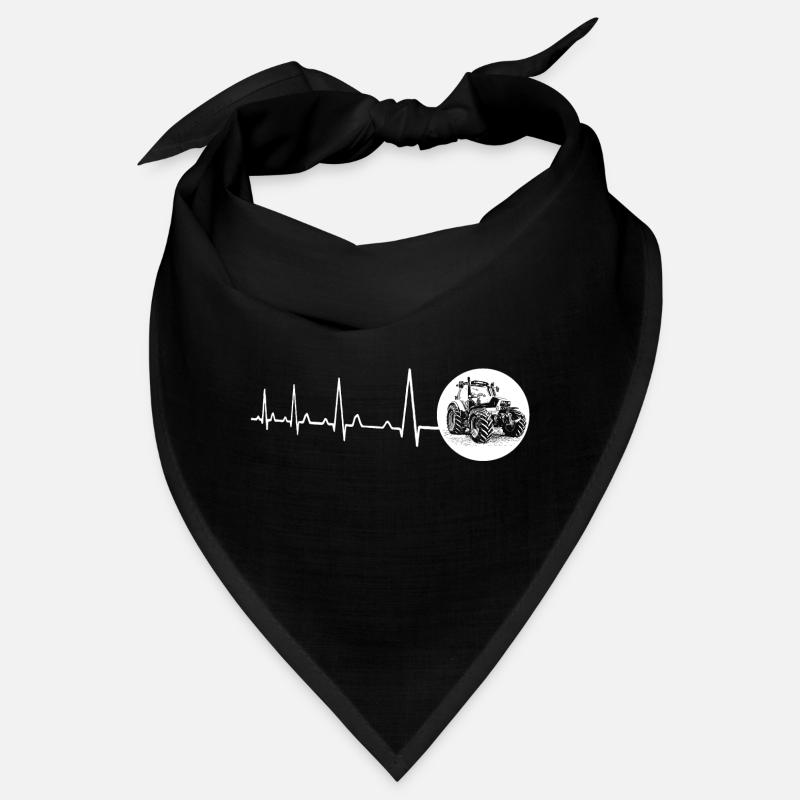 Heartbeat with circle tractor white Bandana