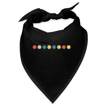 Vintage Retro Gänseblümchen - Bandana - Schwarz - Vorne