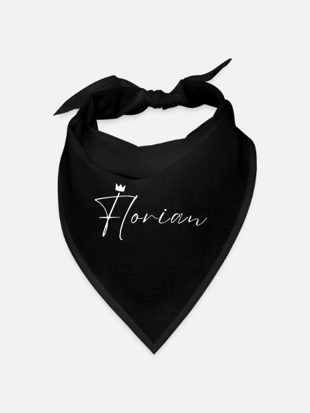 Florian Name König T-Shirt Geschenk Männer - Bandana - Schwarz - Vorne