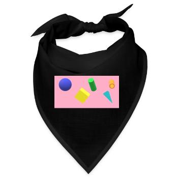 Lebendige geometrische Formen auf pastellfarbenem Hintergrund - Bandana - Schwarz - Vorne