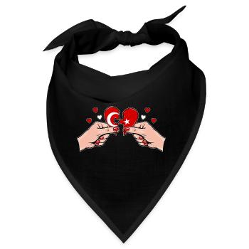 Türkei Frauenhände Herzpuzzle - Bandana - Schwarz - Vorne