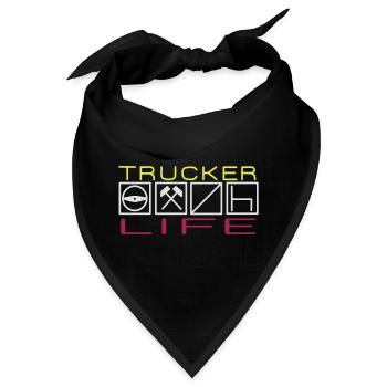 Trucker Life,Berufskraftfahrer,Fahrer, - Bandana - Schwarz - Vorne
