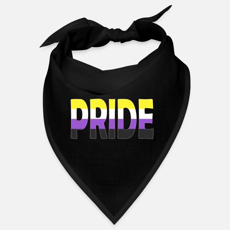 Pride Schriftzug Non-Binary Nichtbinär LGBTQ - Bandana - Schwarz