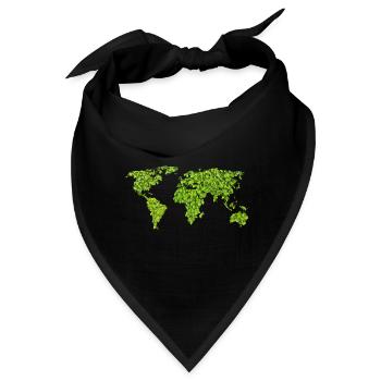Green World Map - Bandana - Schwarz - Vorne