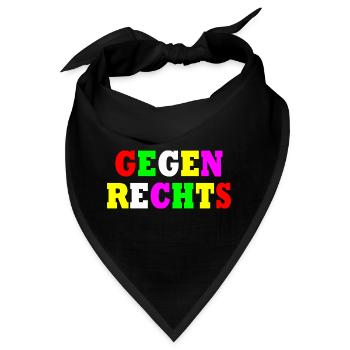 Gegen rechts - Bandana - Schwarz - Vorne