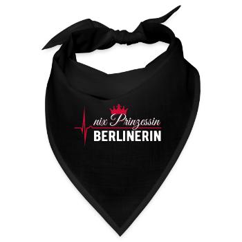 Nix Prinzessin - Berlinerin - EKG Puls Geschenk - Bandana - Schwarz - Vorne