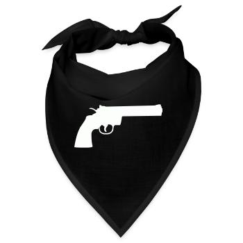Minimalistische Revolver-Silhouette - Bandana - Schwarz - Vorne