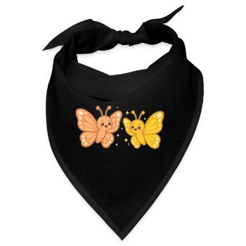 Butterfly Sunshine Pair – Schmetterlings Duo - Bandana - Schwarz - Vorne