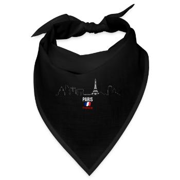 Paris Skyline Linie Kunst - Bandana - Schwarz - Vorne