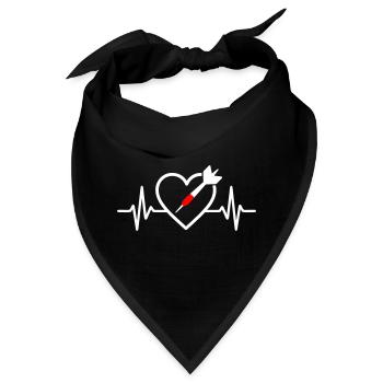 Herzpfeile – Leidenschaft und Präzision - Bandana - Schwarz - Vorne
